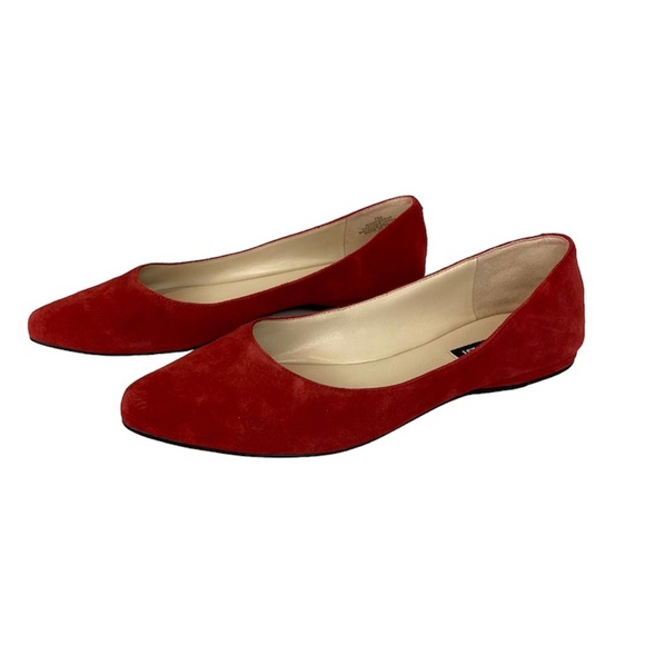 Once worn red suede work flats shoe /// 9.5 main image 1
